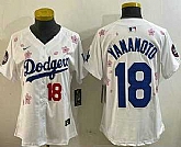 Women's Los Angeles Dodgers #18 Yoshinobu Yamamoto White 2025 Tokyo Series Limited Jersey,baseball caps,new era cap wholesale,wholesale hats